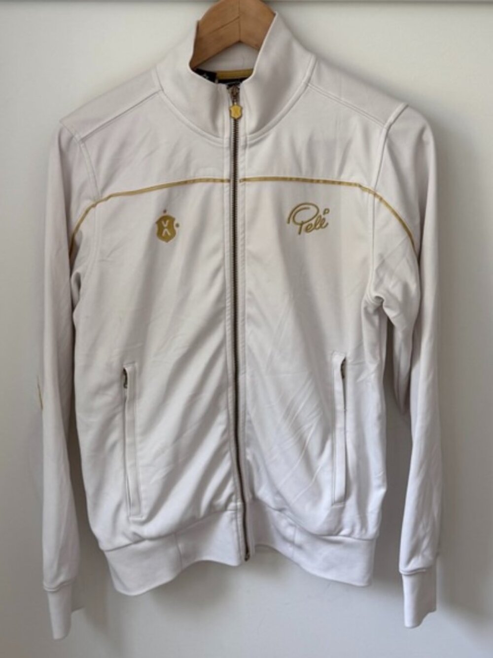 Pelé Vintage Sports Gold Collection Track Jacket - Snow White & Gold